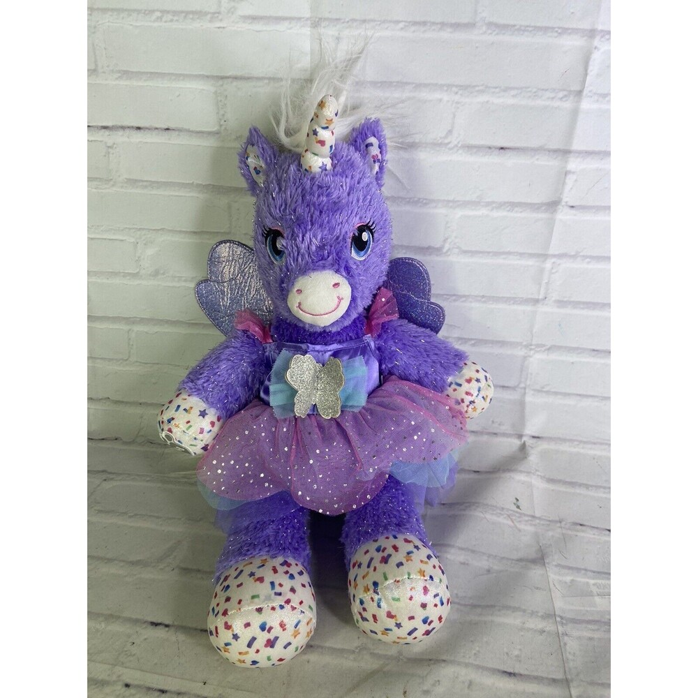 Build A Bear Purple Stardust Unicorn Plush Confetti Sparkle Sprinkles Stuffed